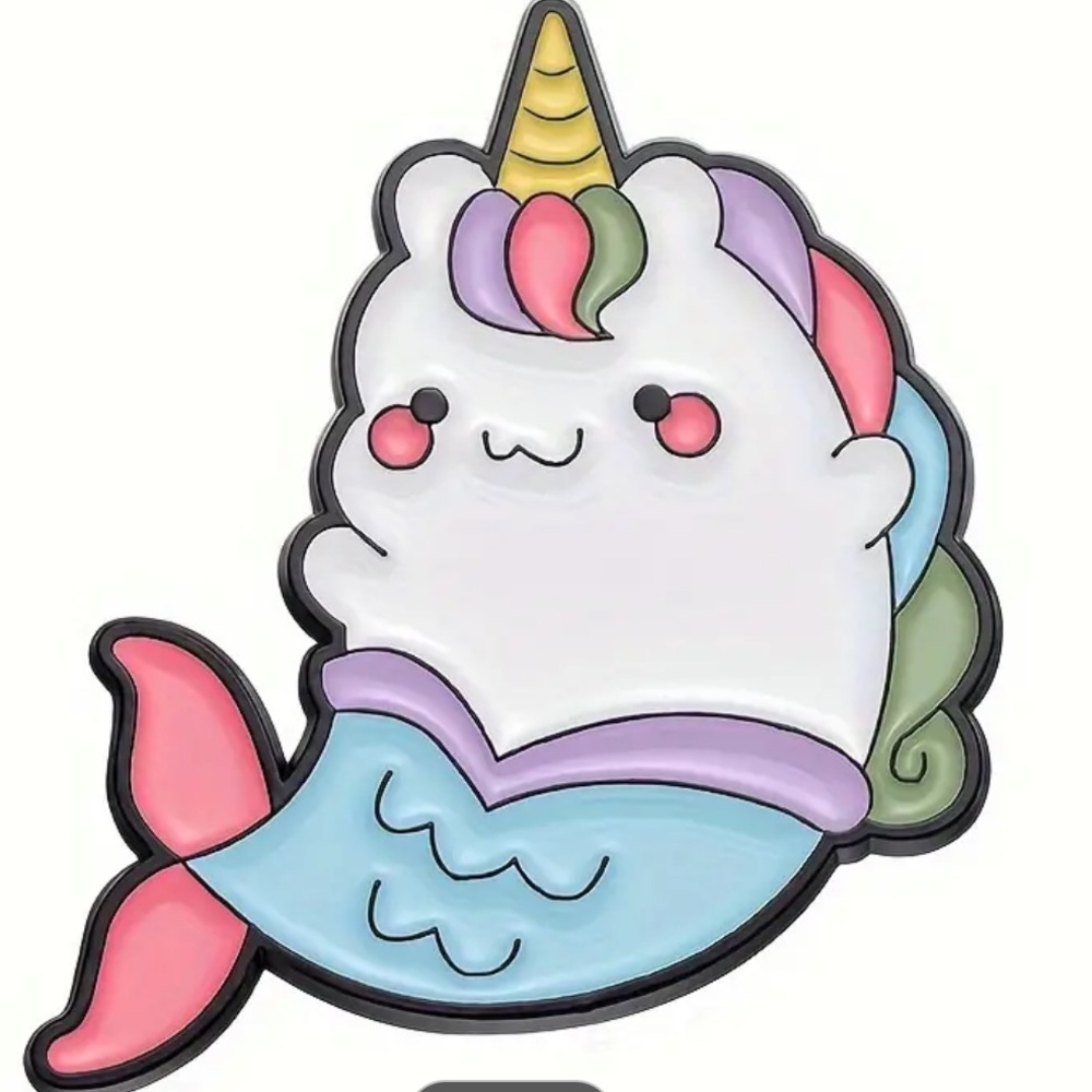 The CUTEST narwhal mermaid pin